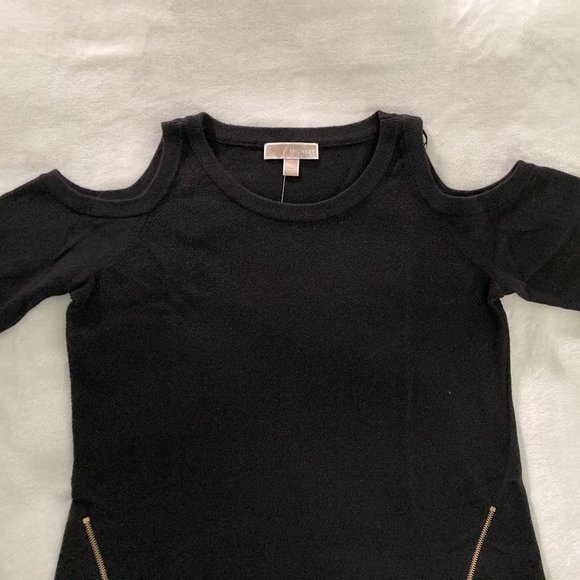 Michael Kors Black Cold Shoulder Sweater/Zipper Accent/Size L/$150 RETAIL/NEW!!! - Picture 5 of 7